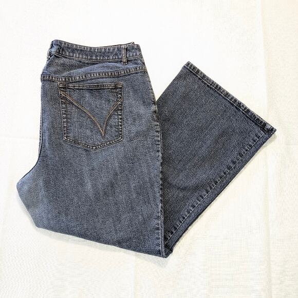 Lane Bryant Venezia High Rise Flare Stretch Denim Jeans Y2K Stone Wash 2X 22W P - Picture 3 of 13